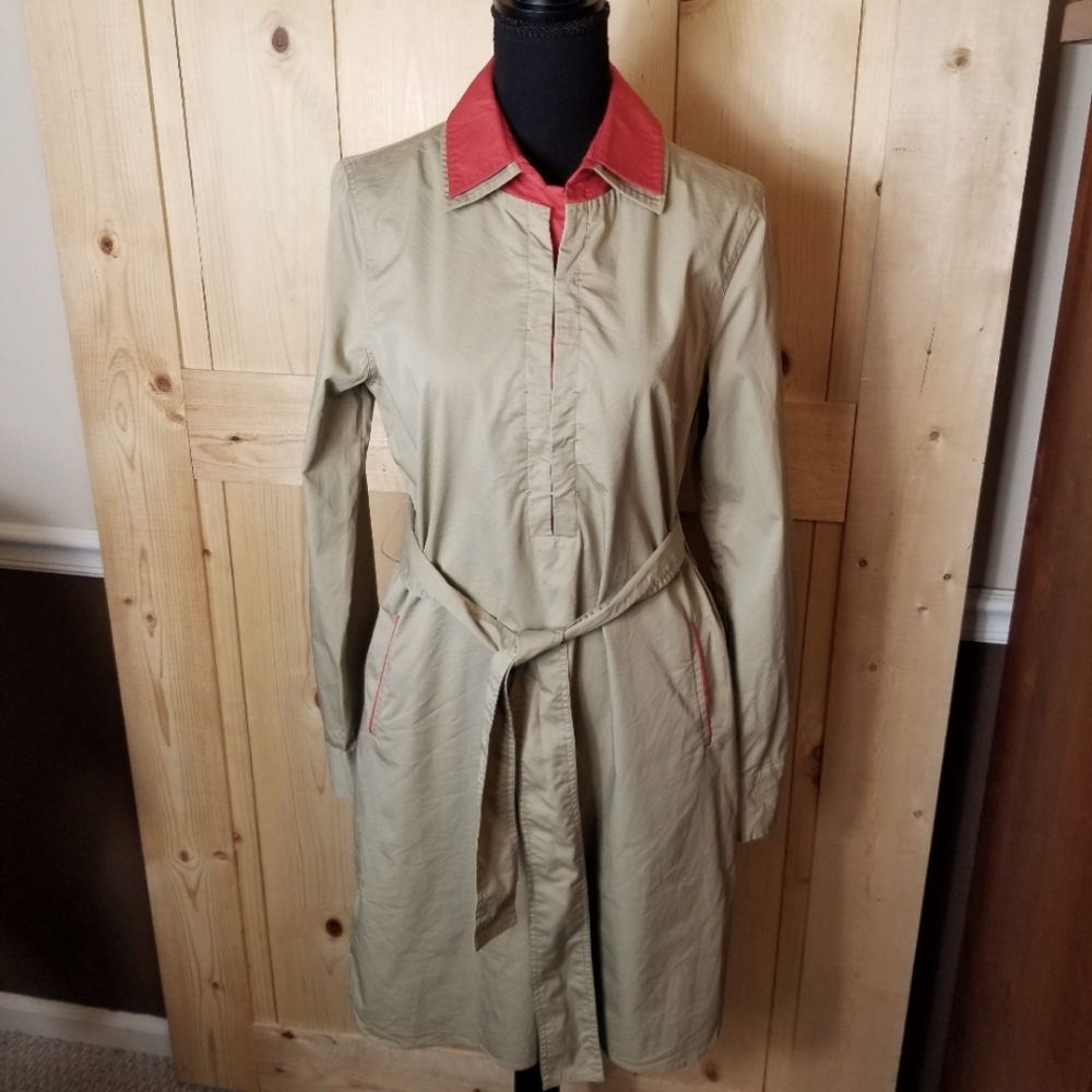 Elie Tahari Tie Waist Midi Shirt Dress NWOT
